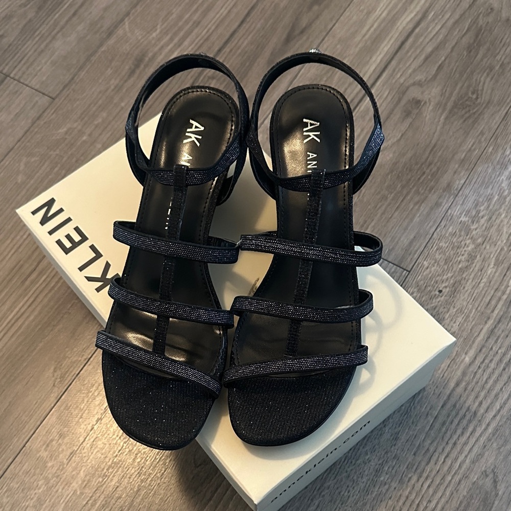 Anne Klein Midnight Strappy Heels